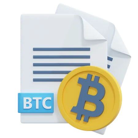 Bitcoin Document  3D Icon