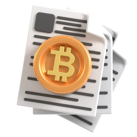 Bitcoin Document  3D Icon