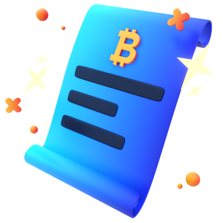Bitcoin Document 3D Icon