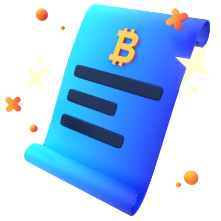 Bitcoin-Dokument  3D Icon