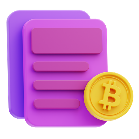 Bitcoin-Dokument  3D Icon