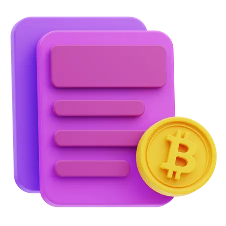 Bitcoin-Dokument  3D Icon