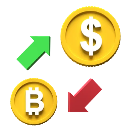 Bitcoin Dollar Exchange  3D Illustration