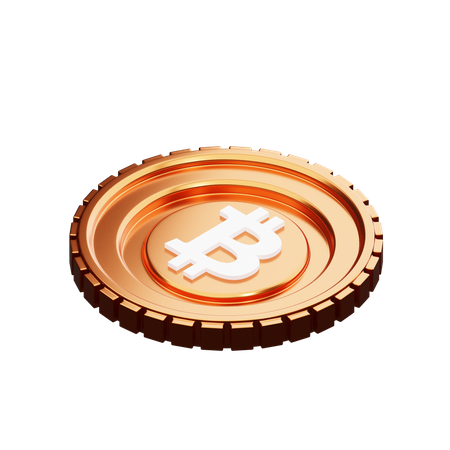 Bitcoin dourado  3D Illustration