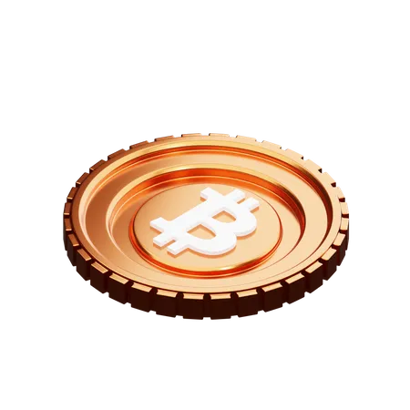 Bitcoin dourado  3D Illustration