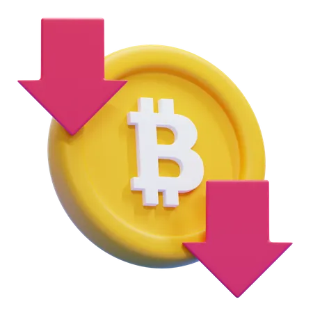 BITCOIN DOWN  3D Icon