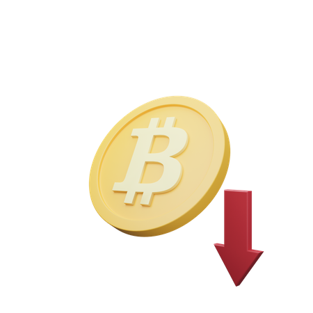 Bitcoin Down  3D Icon