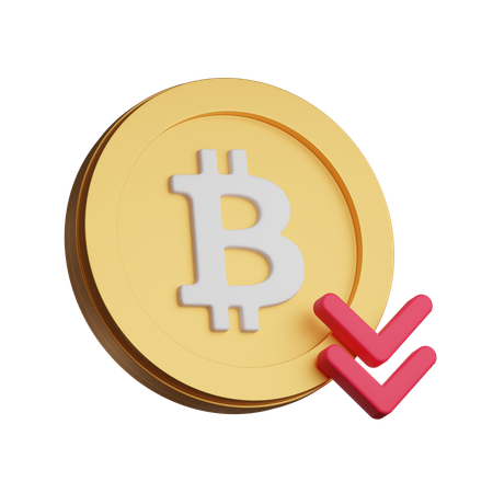 Bitcoin Down  3D Icon