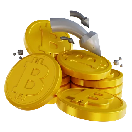 Bitcoin Down  3D Illustration