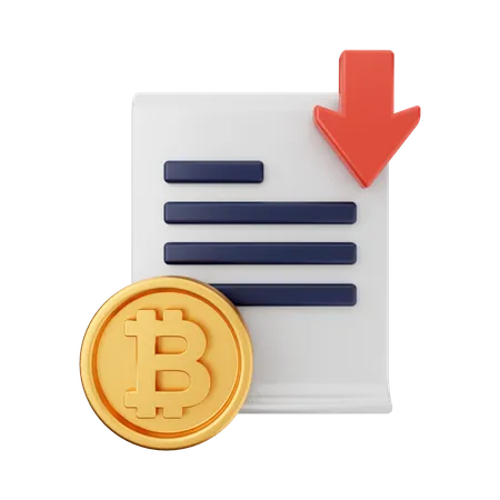 Bitcoin abajo  3D Icon