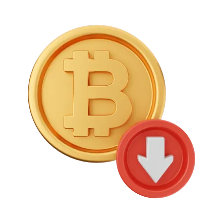 Bitcoin Down  3D Icon