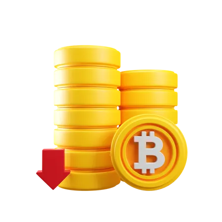 Bitcoin en baisse  3D Icon