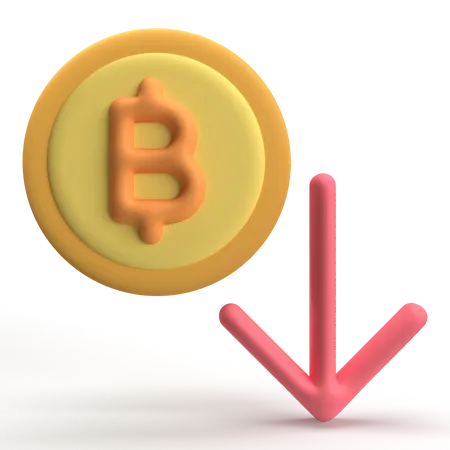 Chute de Bitcoin  3D Icon