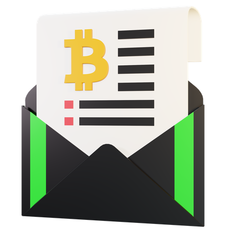 E-mail Bitcoin  3D Illustration
