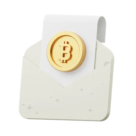 Bitcoin-E-Mail  3D Illustration