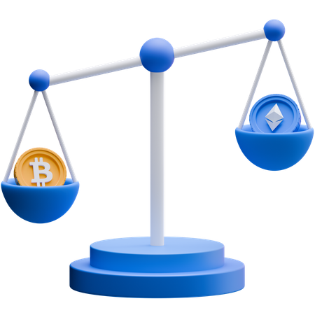 Balances Bitcoin  3D Icon