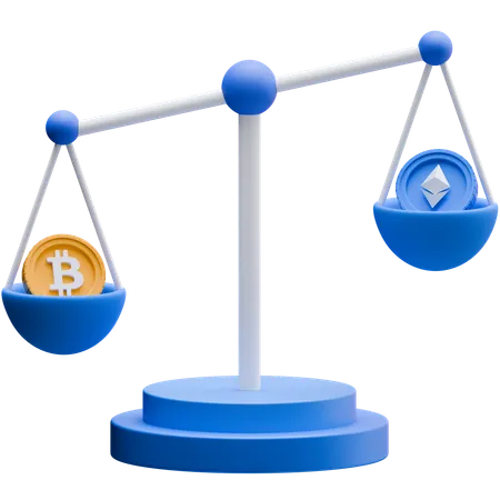 Balances Bitcoin  3D Icon