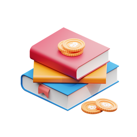 Bitcoin Education Book 3D Illustration