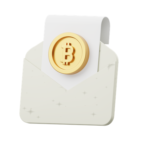 Bitcoin Email  3D Illustration