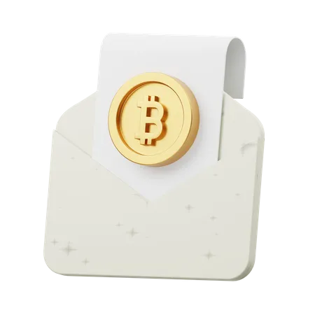 Bitcoin Email  3D Illustration