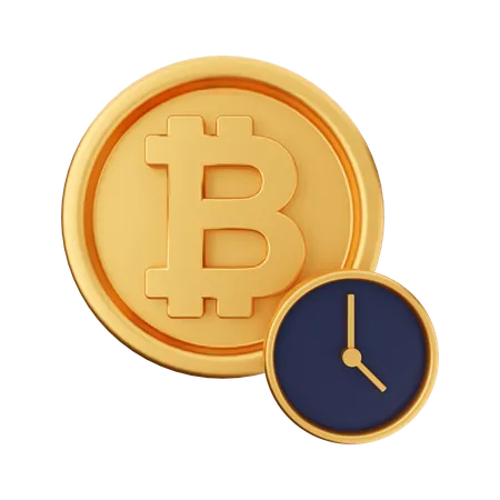 Illustration De Licone De Crypto Monnaie Bitcoin 3 D 3D Icon