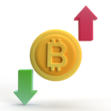 Bitcoin en hausse et en baisse  3D Icon