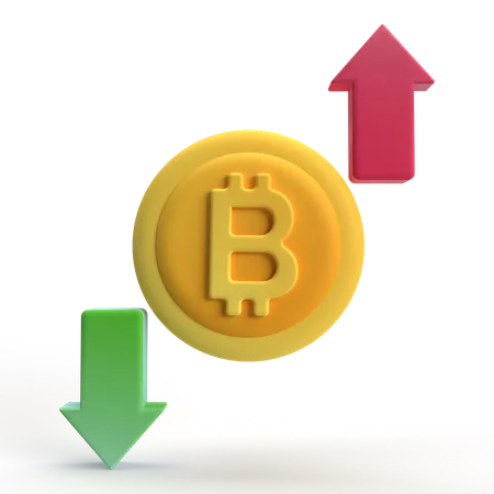 Bitcoin en hausse et en baisse  3D Icon