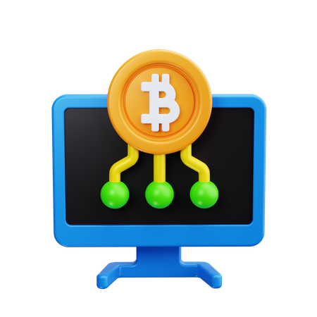 Bitcoin en ligne  3D Icon