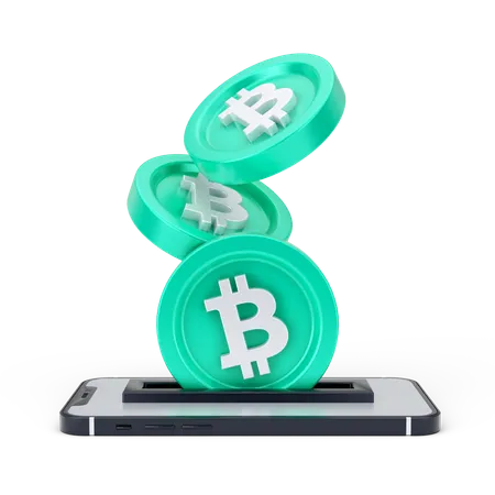 Bitcoin en ligne  3D Icon