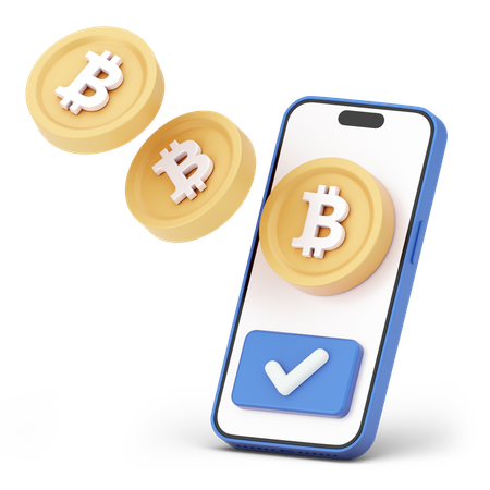 Bitcoins en línea  3D Icon