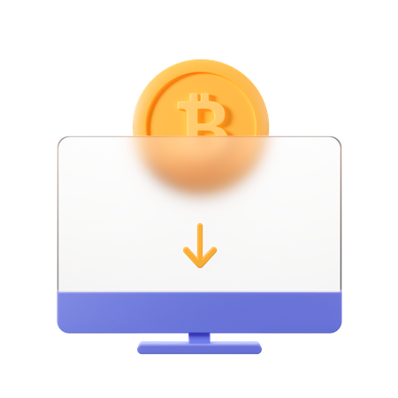 Bitcoins en línea  3D Illustration