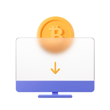 Bitcoins en línea  3D Illustration