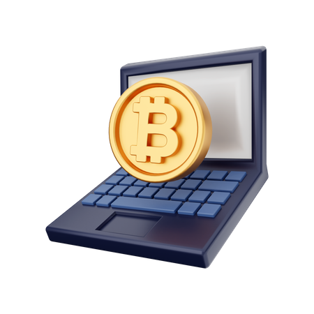 Bitcoins en línea  3D Icon