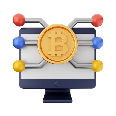 Bitcoins en línea  3D Icon