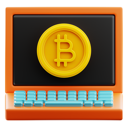 Bitcoins en línea  3D Icon