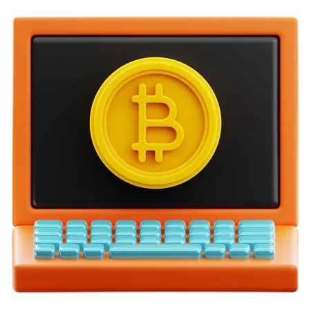 Bitcoins en línea  3D Icon