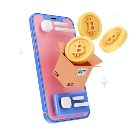 Bitcoins en línea  3D Icon