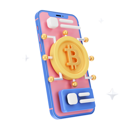 Bitcoins en línea  3D Icon