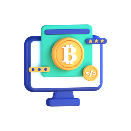 Bitcoins en línea  3D Icon