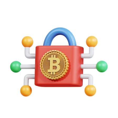 Bitcoin Encryption  3D Icon