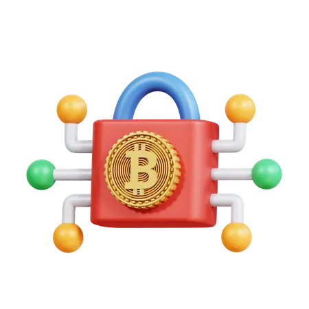 Bitcoin Encryption  3D Icon