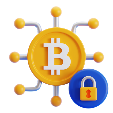 Bitcoin Encryption  3D Icon