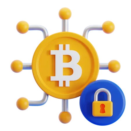 Bitcoin Encryption  3D Icon