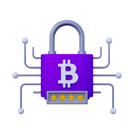 Bitcoin Encryption  3D Icon