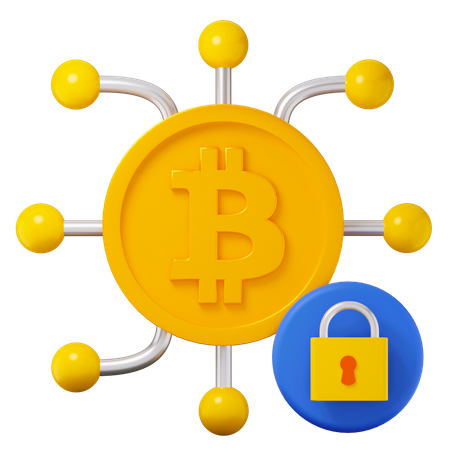 Bitcoin Encryption  3D Icon