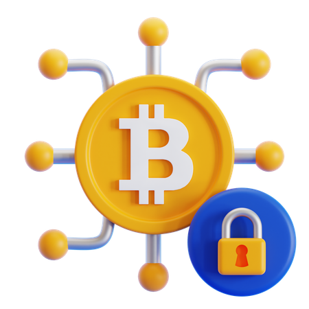 Bitcoin Encryption  3D Icon