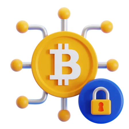 Bitcoin Encryption  3D Icon