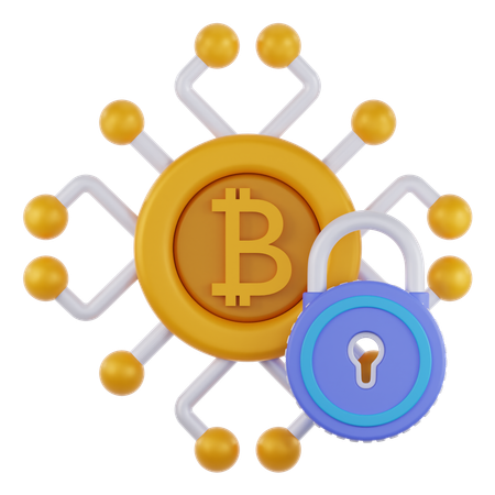 Bitcoin Encryption  3D Icon