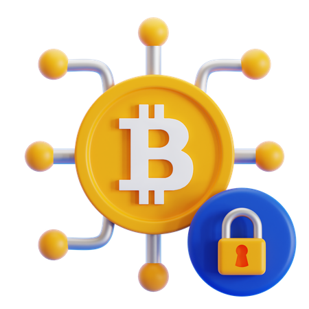 Bitcoin Encryption 3D Icon