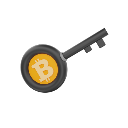 Bitcoin Encryption Key  3D Icon